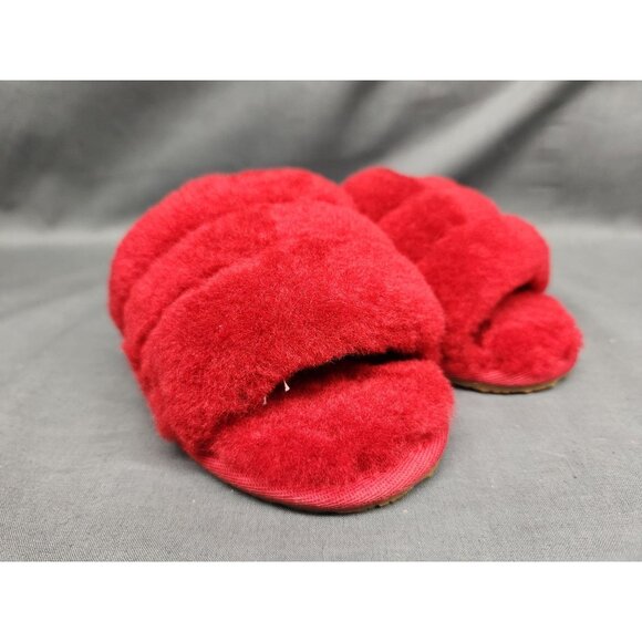 UGG Australia Toddlers Fluff Yeah Slippers Slides Red Size 10 NEW NO BOX! - Picture 8 of 9